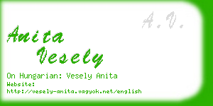 anita vesely business card